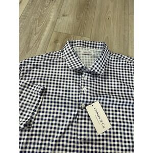 Collars And Co Short Sleeve Collard  Polo Blue/white Gingham Size 3XL Relaxed.